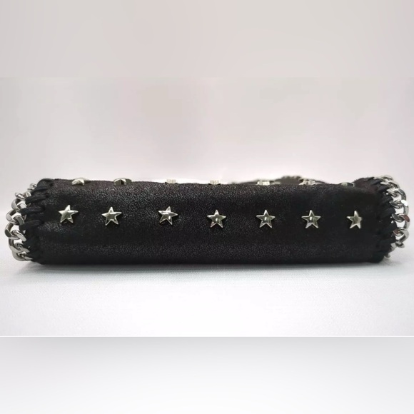 STELLA MCCARTNEY Mini Falabella Shaggy Deer Embellished Shoulder Bag Black EUC - Picture 3 of 14